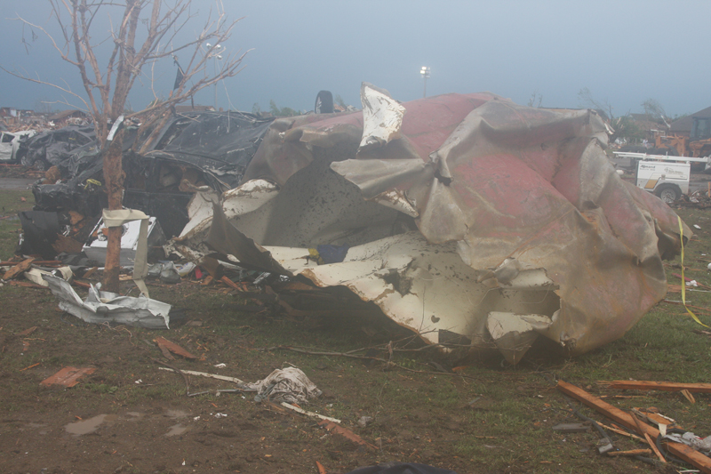 View of damage at Briarwood Elementary School