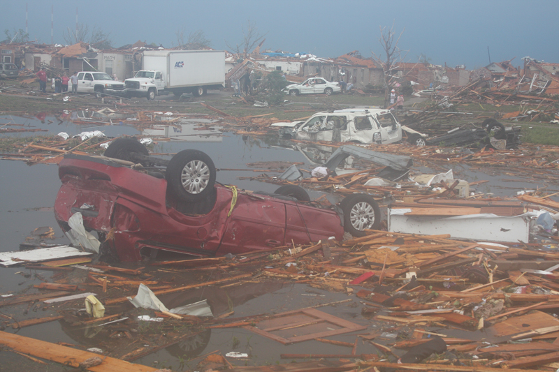 View of damage at Briarwood Elementary School