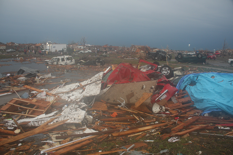 View of damage at Briarwood Elementary School