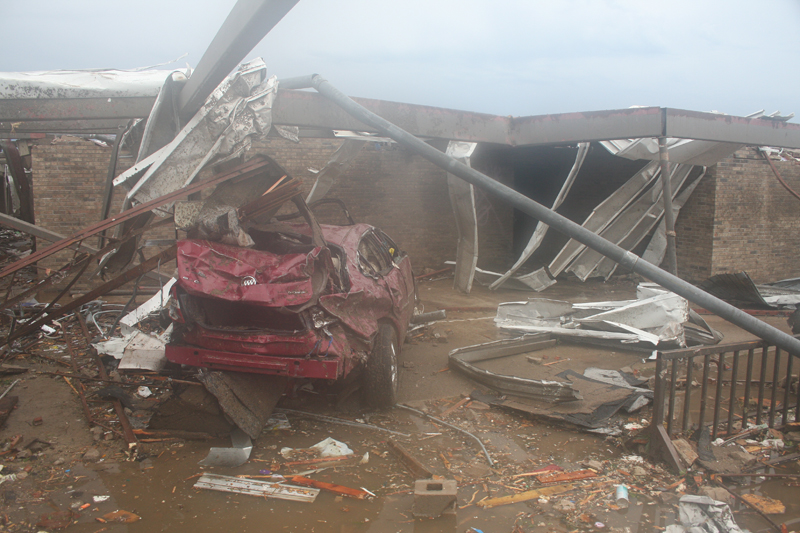 View of damage at Briarwood Elementary School