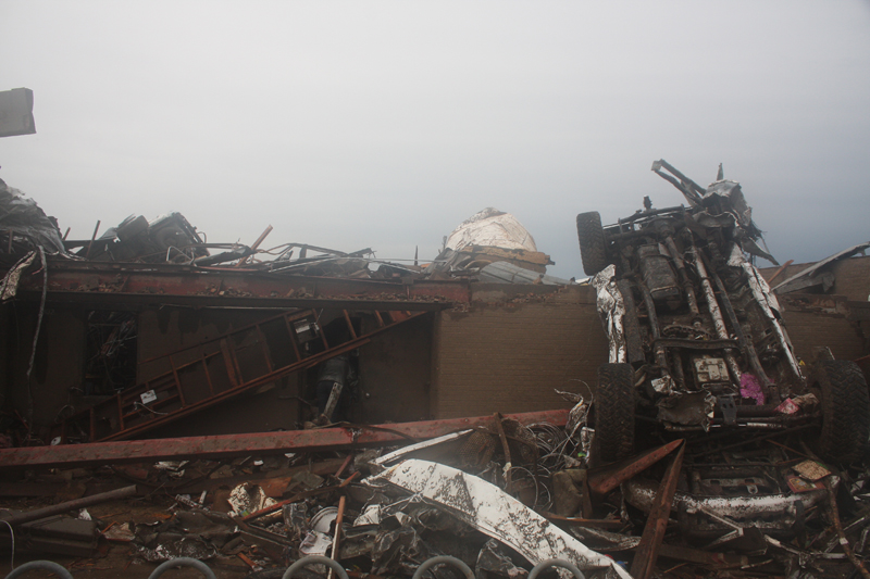 View of damage at Briarwood Elementary School