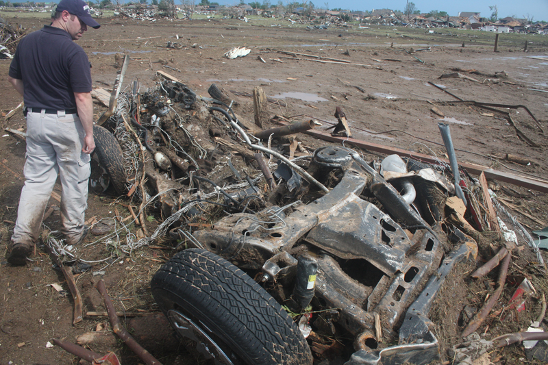 View of damage at Orr Family Farm