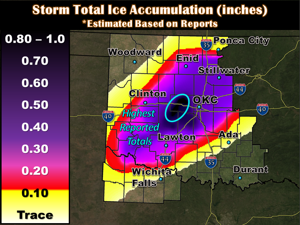 Storm Total Ice Accumulation Map for December 20-22, 2013