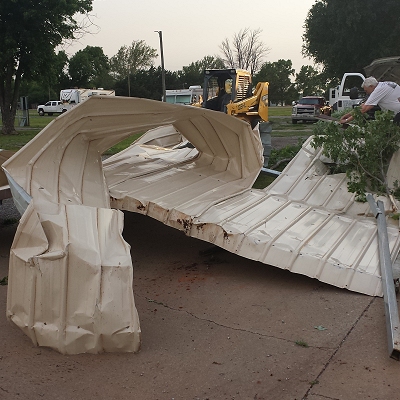 Wind Damage at an RV Park at Elk City, OK on May 16, 2015