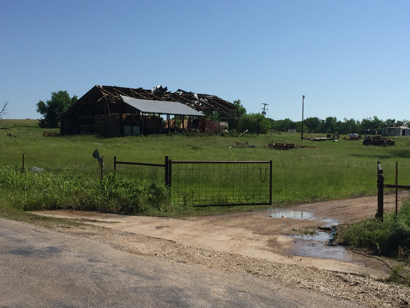 May 9, 2016 Katie, Oklahoma tornado damage photo