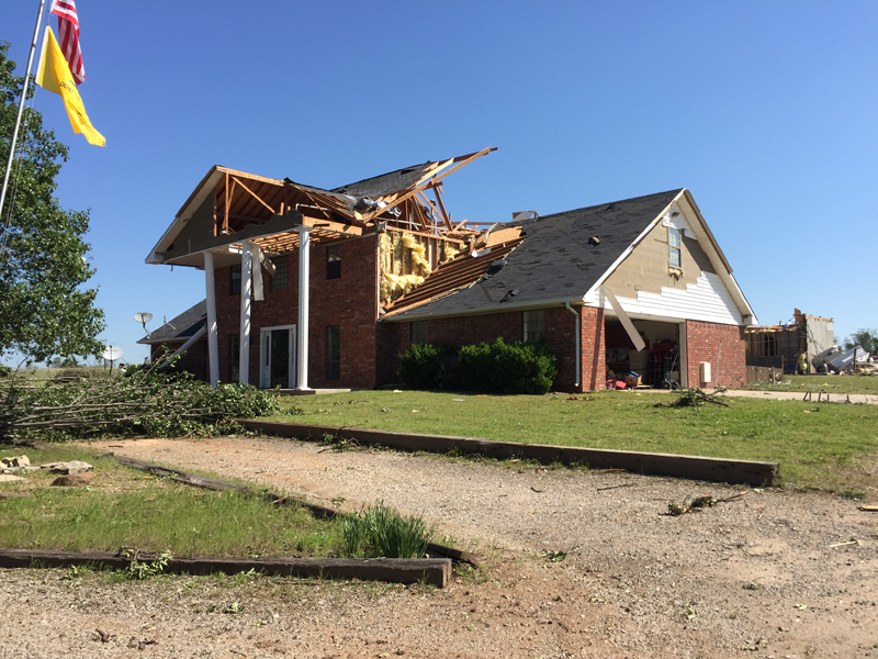 May 9, 2016 Katie, Oklahoma tornado damage photo