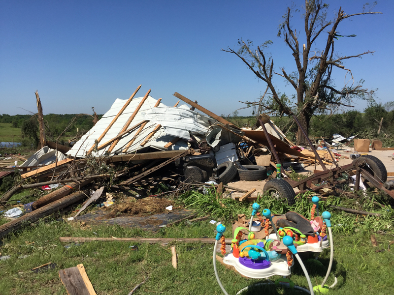 May 9, 2016 Katie, Oklahoma tornado damage photo