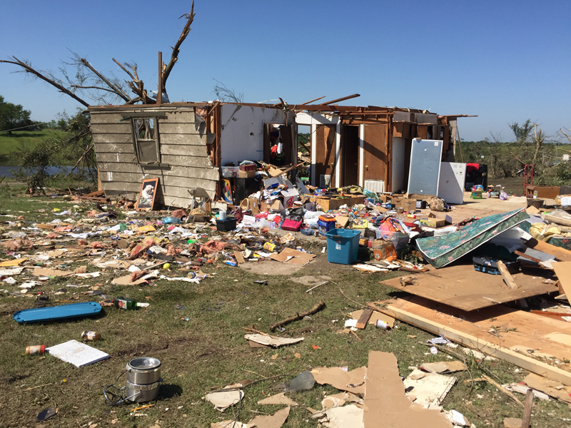 May 9, 2016 Katie, Oklahoma tornado damage photo