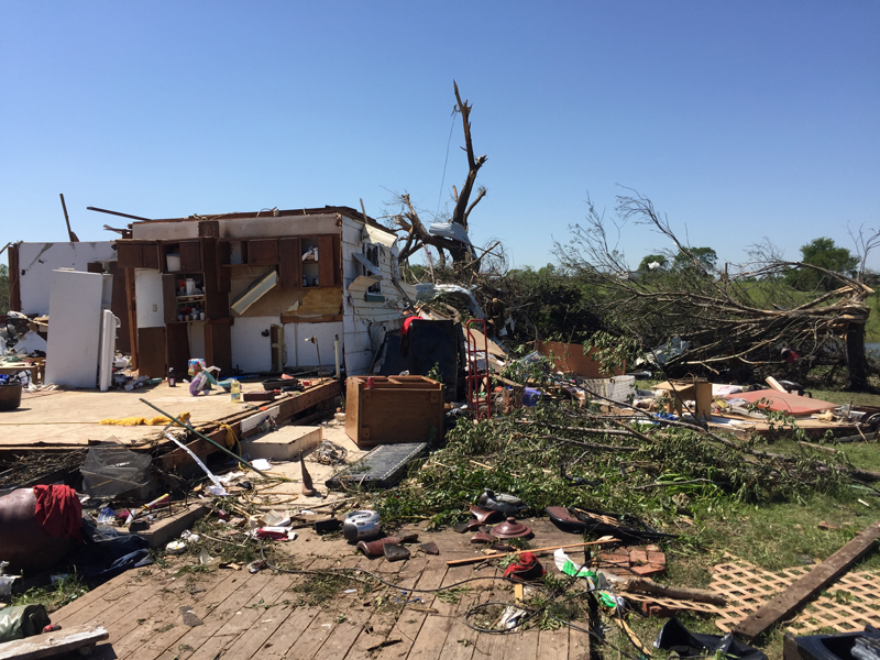 May 9, 2016 Katie, Oklahoma tornado damage photo