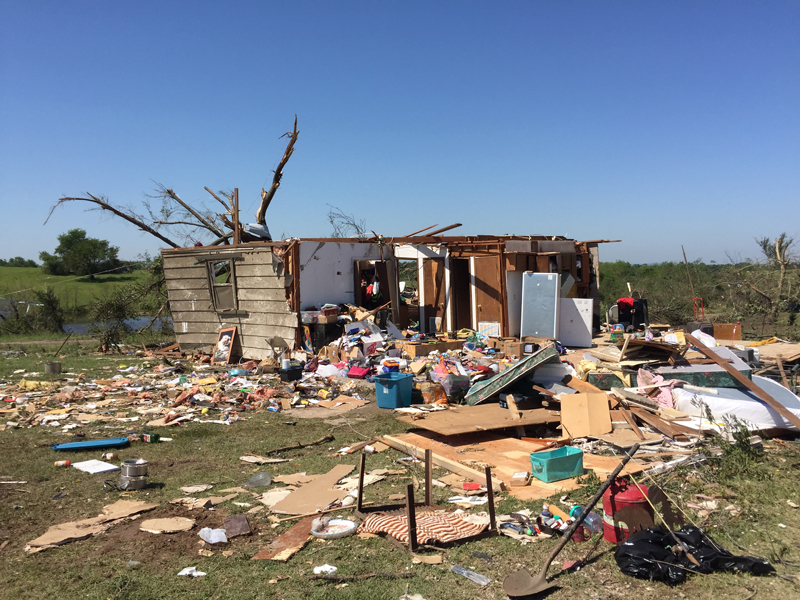 May 9, 2016 Katie, Oklahoma tornado damage photo