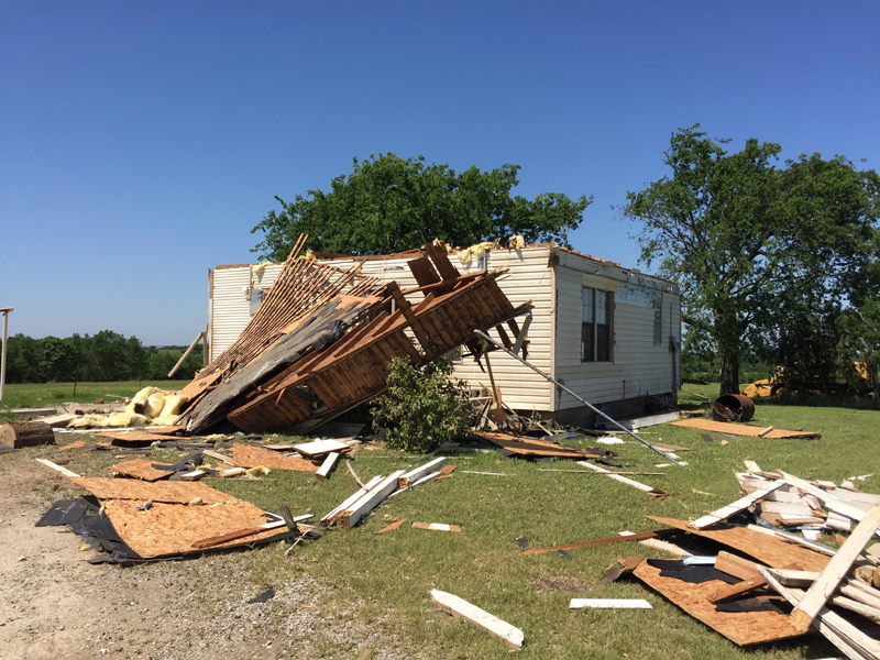 May 9, 2016 Katie, Oklahoma tornado damage photo