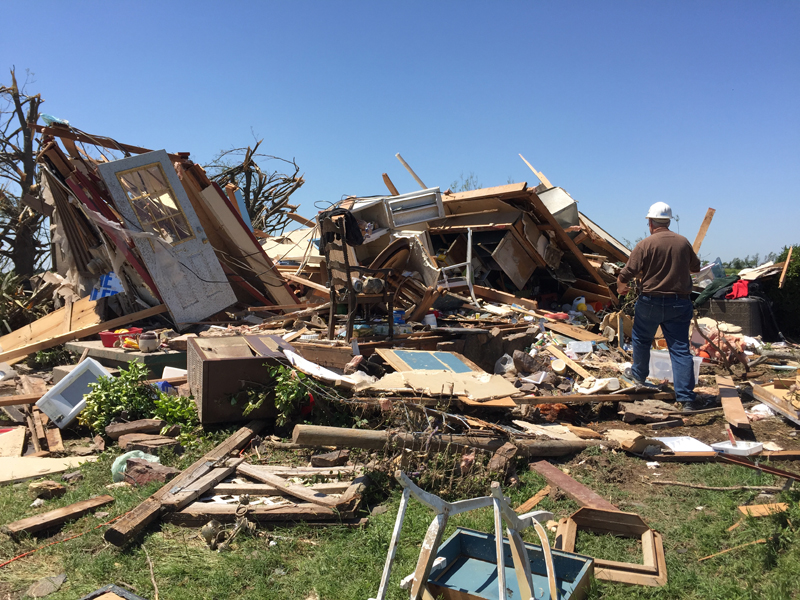 May 9, 2016 Katie, Oklahoma tornado damage photo