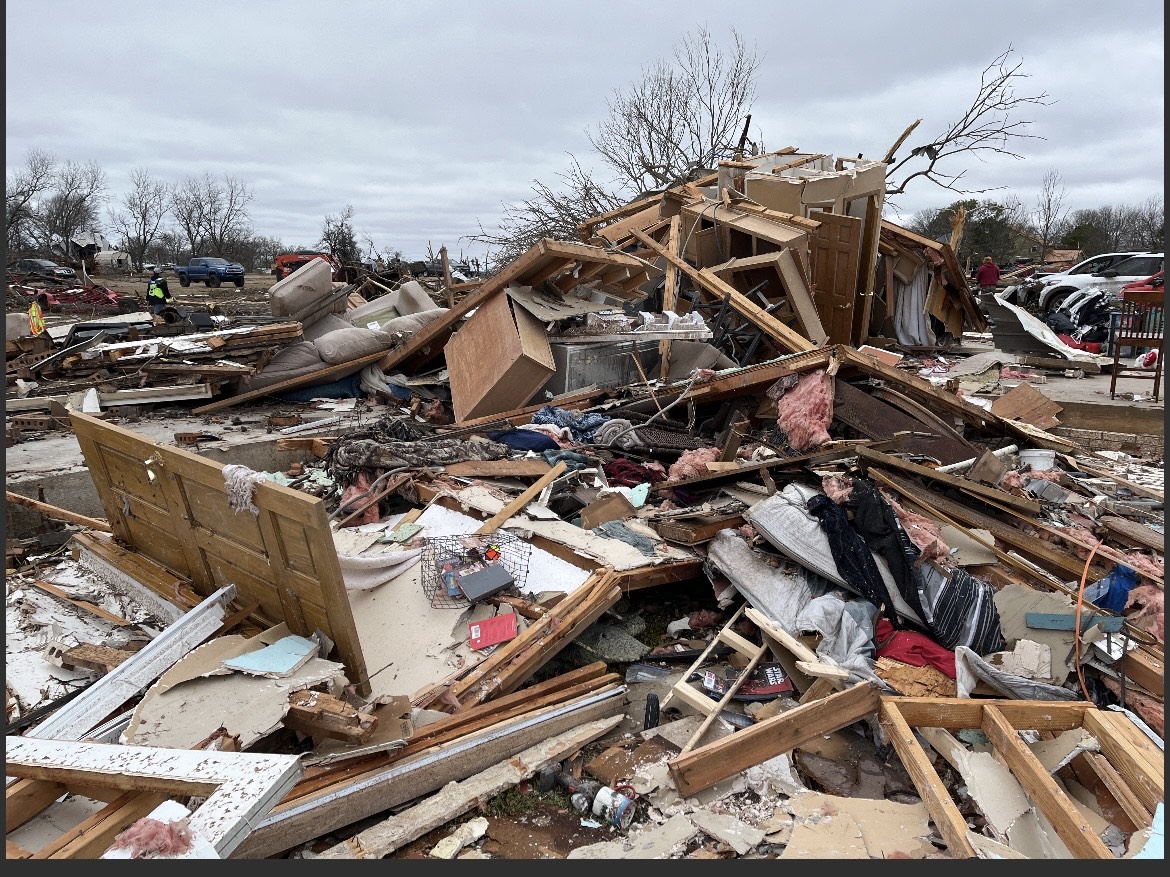 Photo of EF-2 Damage near Buncombe, OK