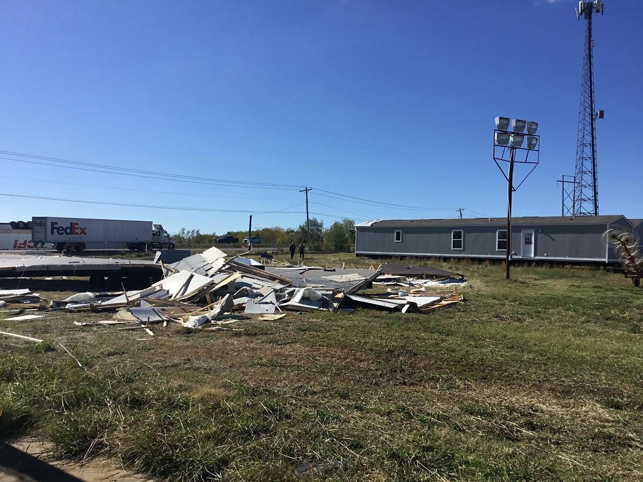 November 5, 2022 - Photo of destroyed manufactured home near Calera, OK