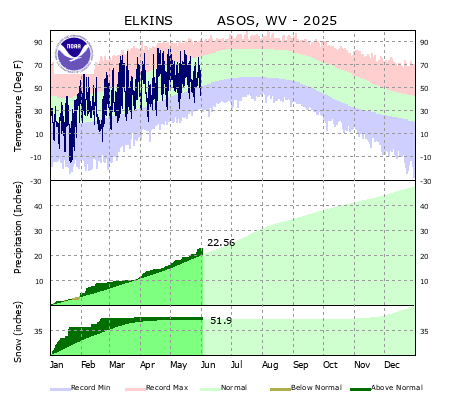 the thumbnail image of the Elkins, WV Climate Data