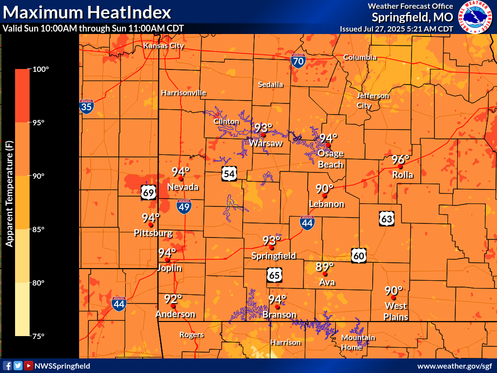 10 am heat index