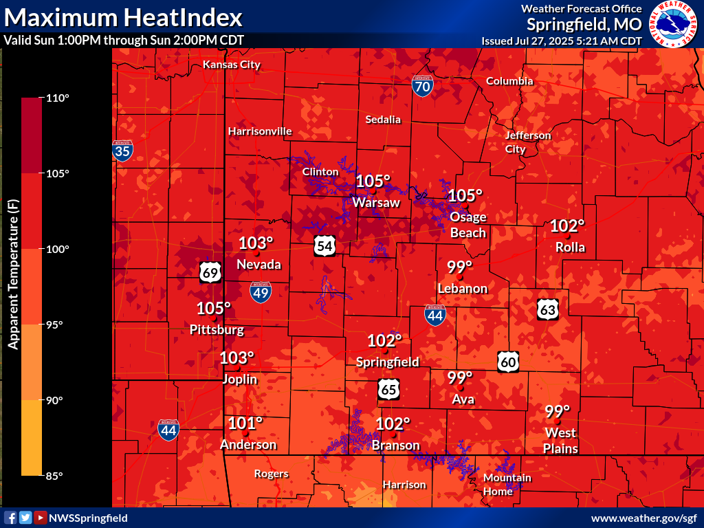 1 pm heat index