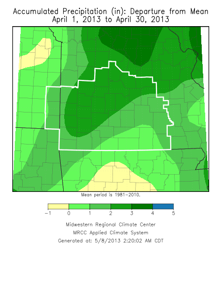 April 2013 Precipitation Departure from Normal