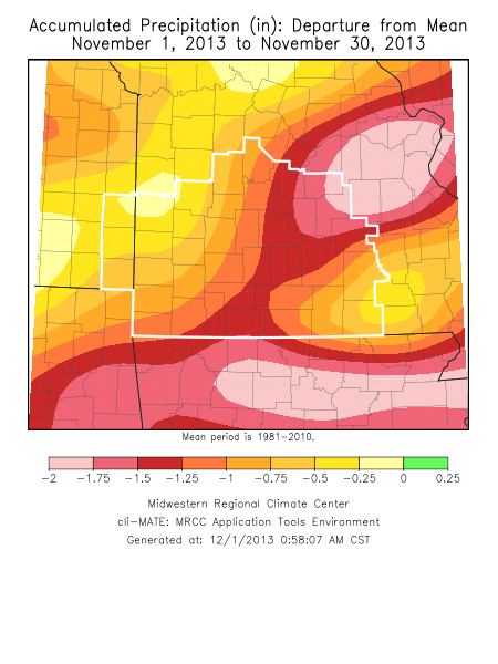 November 2013 Precipitation Departure from Normal