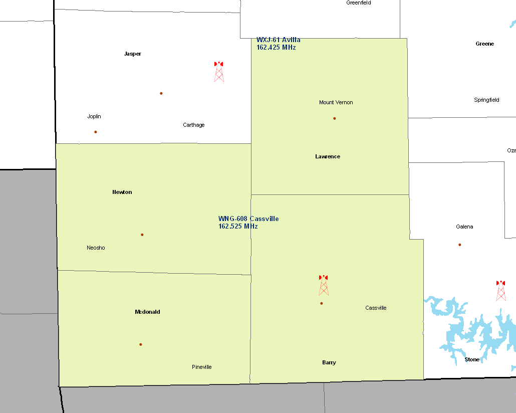 NWR Cassville Coverage Map