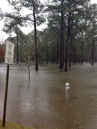 Flooding along Highway 82 East in Tifton, GA on December 24, 2014. Photo submitted by Vickie Hickman via Facebook.