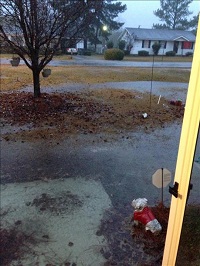 A flooded yard in Sylvester, GA on December 24, 2014. Photo courtesy of WALB-TV.