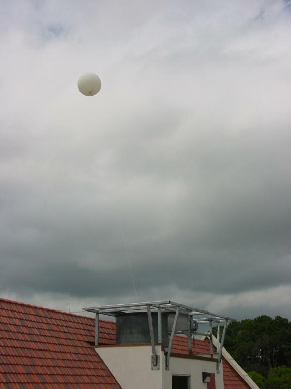 An exterior view of the launch facility during launch.