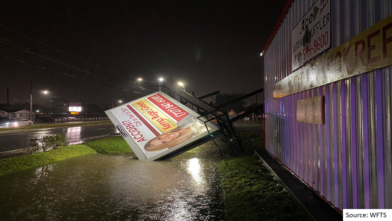 Billboard snapped in Pinellas Park