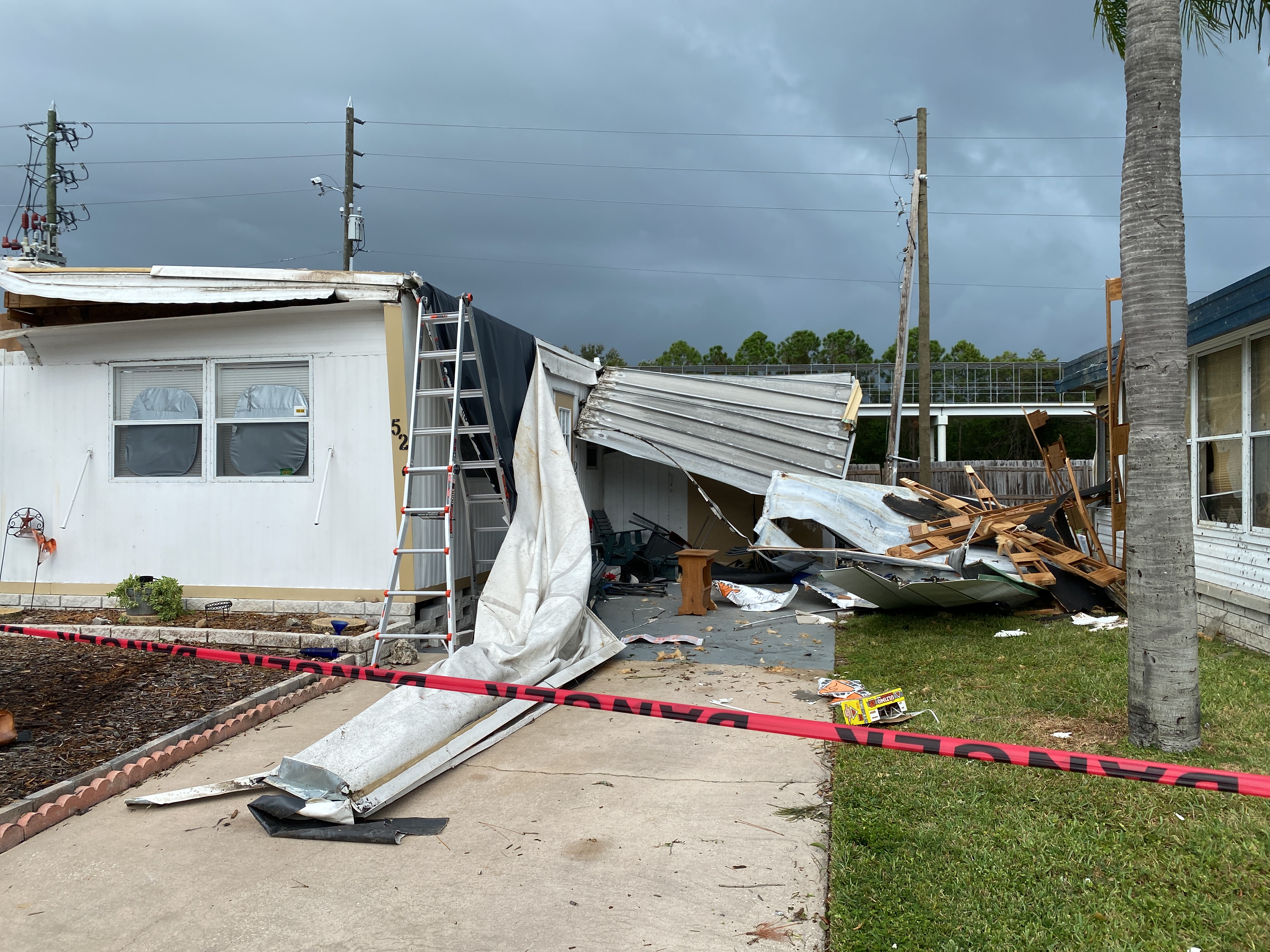 Picture of damaged manufactured home