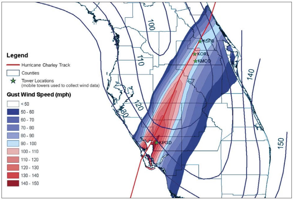 FEMA Wind Gust Analysis for Hurricane Charley