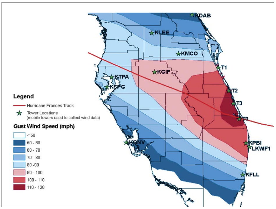 FEMA Wind Gust Analysis for Hurricane Frances