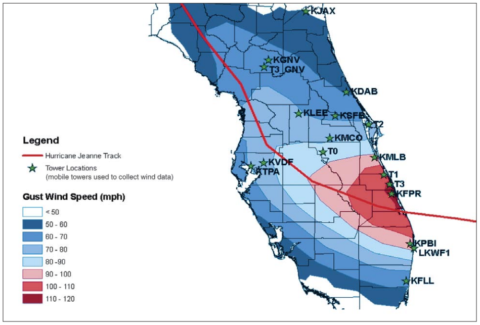 FEMA Wind Gust Analysis for Hurricane Jeanne