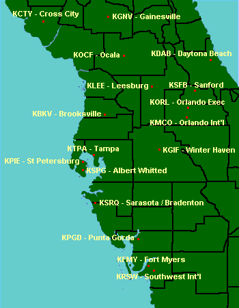 Surface Observations taken by local ASOS Sites