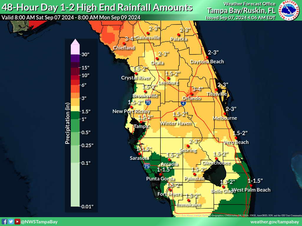 Greatest Possible Rainfall for Day 1-2