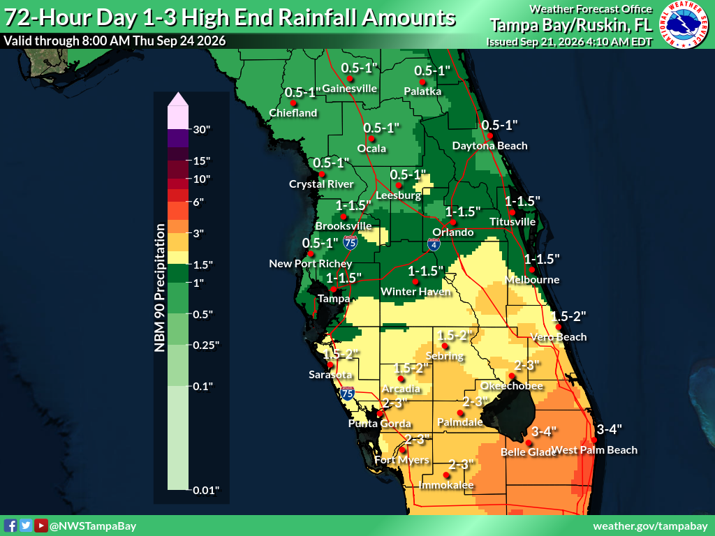 Greatest Possible Rainfall for Day 1-3