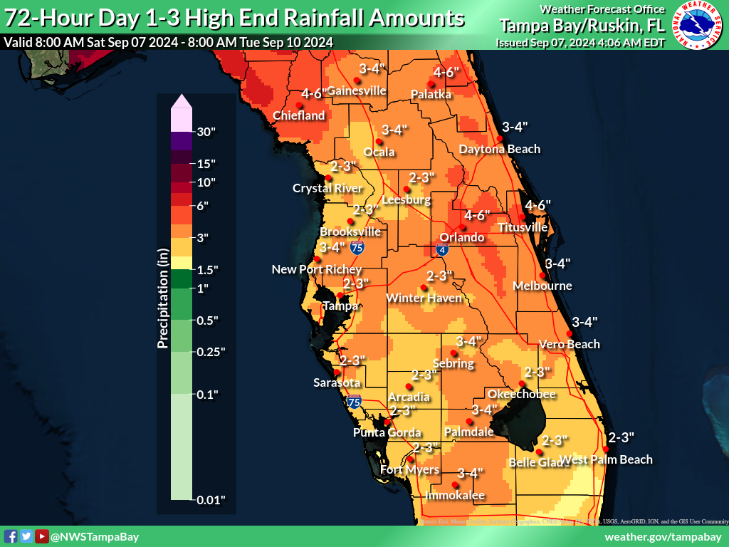 Greatest Possible Rainfall for Day 1-3