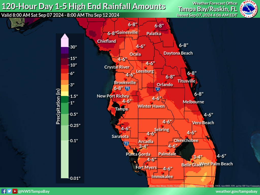 Greatest Possible Rainfall for Day 1-5