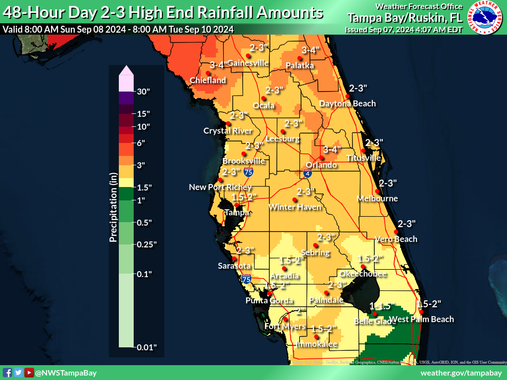 Greatest Possible Rainfall for Day 2-3