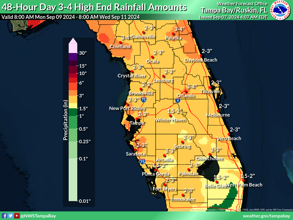 Greatest Possible Rainfall for Day 3-4