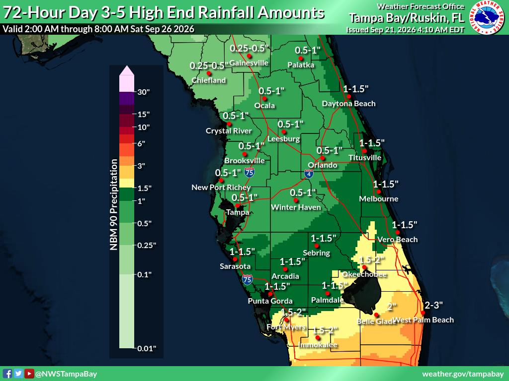 Greatest Possible Rainfall for Day 3-5