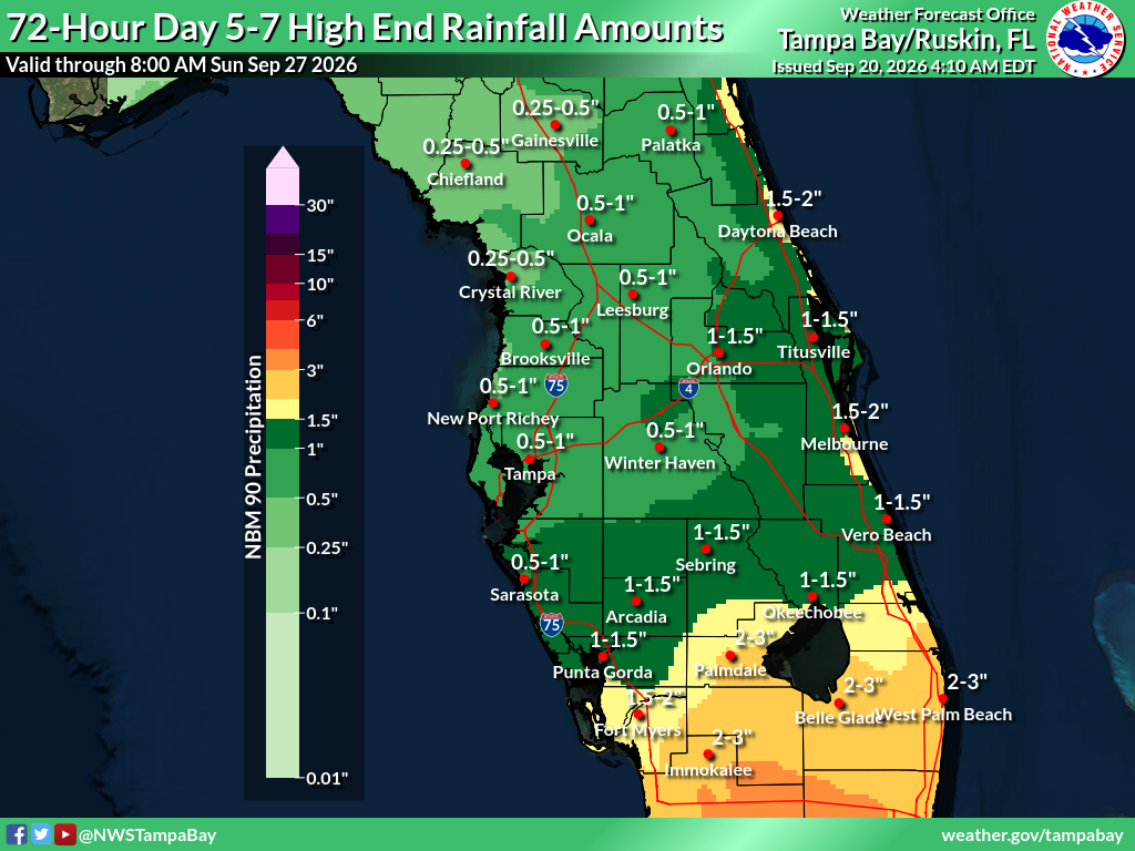 Greatest Possible Rainfall for Day 5-7