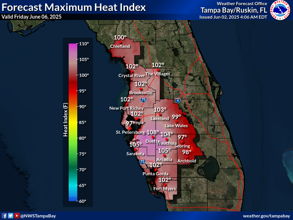 Maximum Heat Index for Day 5