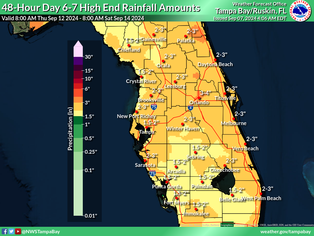 Greatest Possible Rainfall for Day 6-7