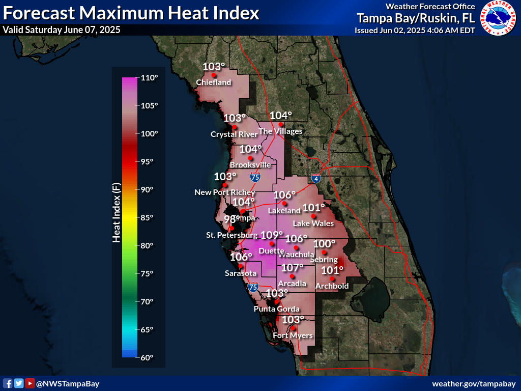Maximum Heat Index for Day 6