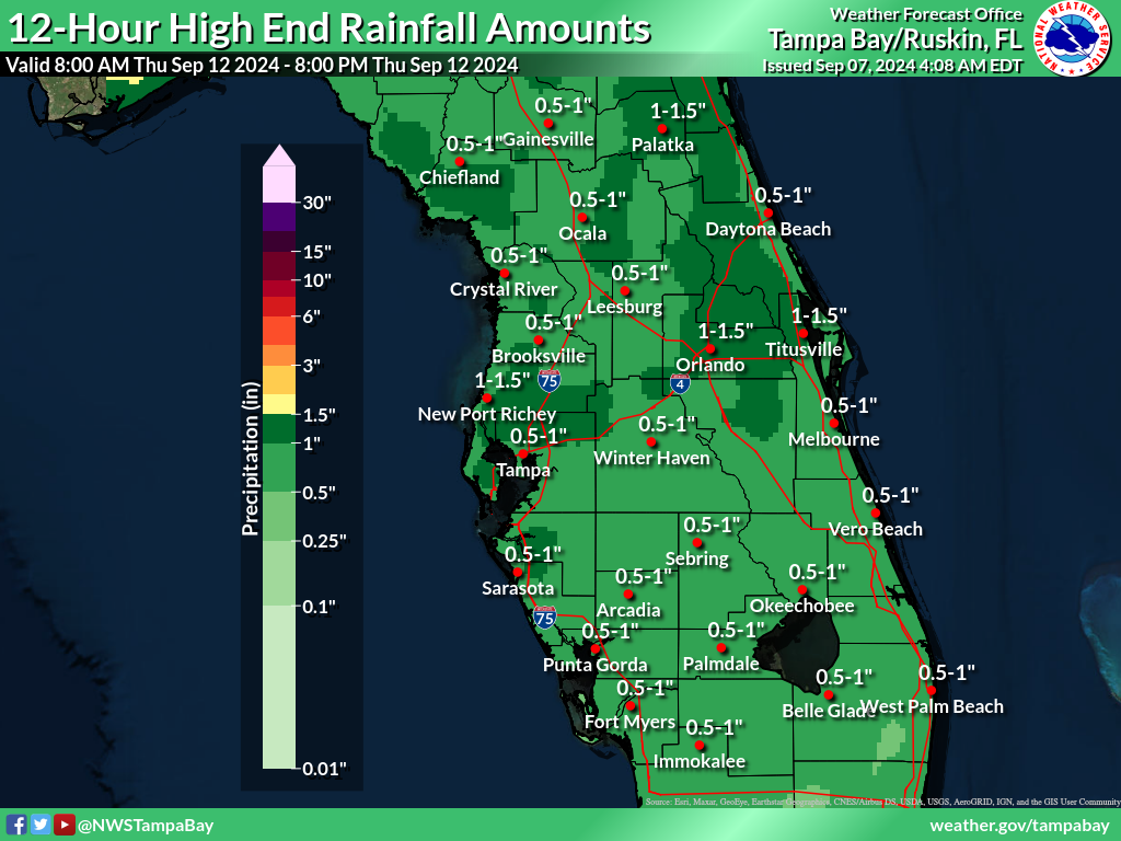 Greatest Possible Rainfall for Day 6