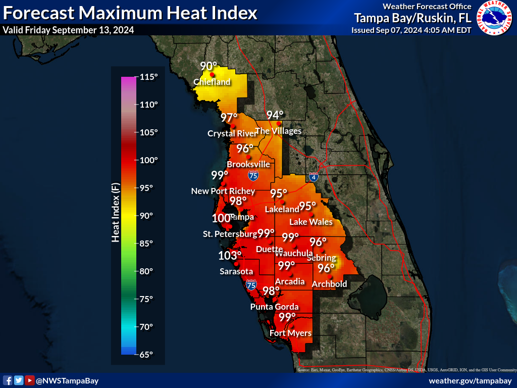 Maximum Heat Index for Day 7