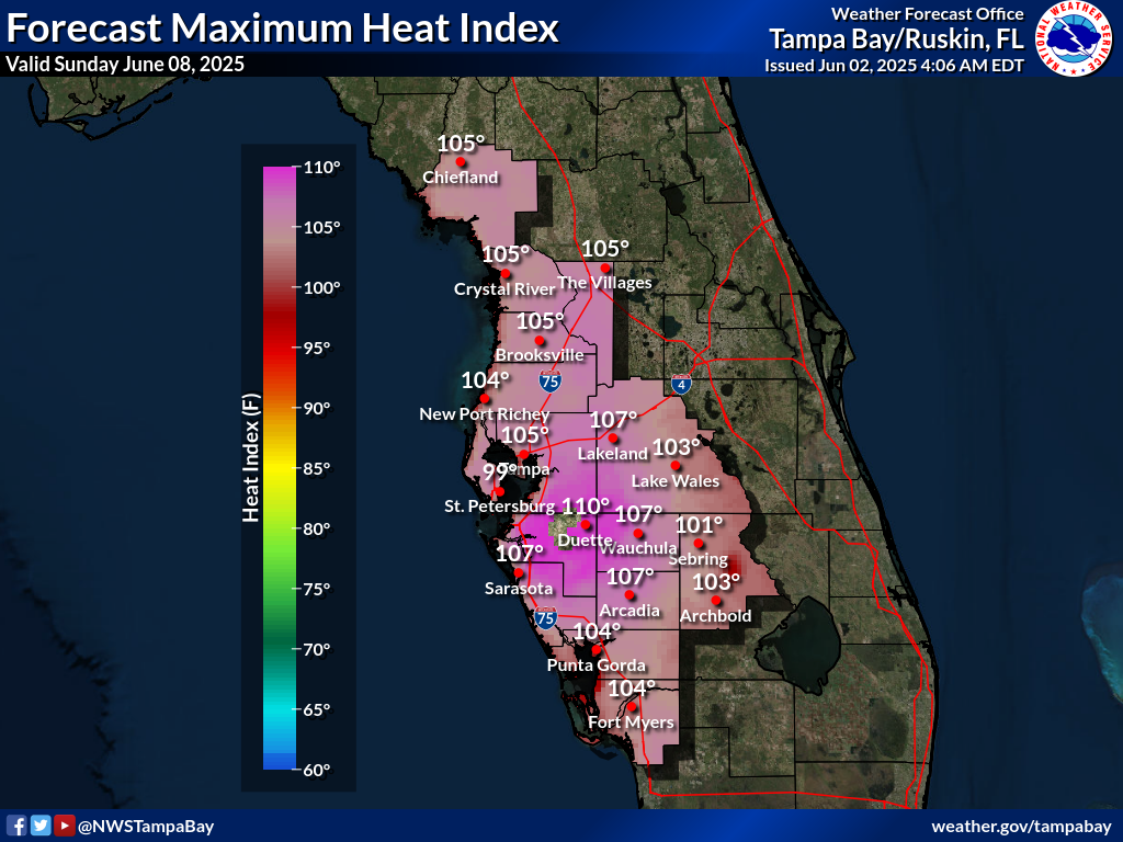 Maximum Heat Index for Day 7