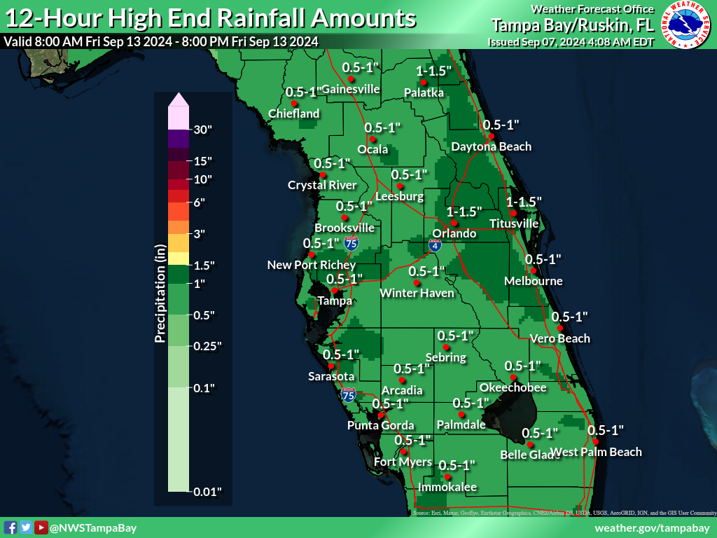 Greatest Possible Rainfall for Day 7