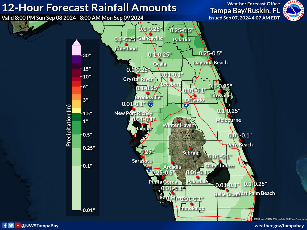 Expected Rainfall for Night 2