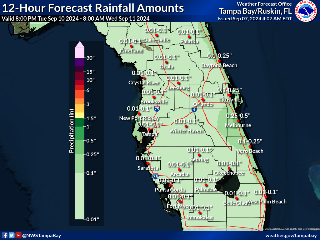 Expected Rainfall for Night 4